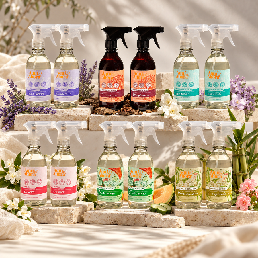 Pack Mayorista Aromatizadores de Ambiente y Tela Aquí & Ahora Surtidos x12