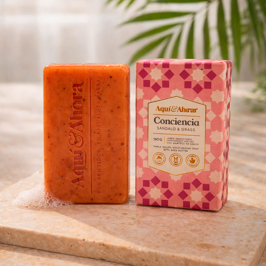 Jabón Aromático Premium 150 g con Manteca de Karité Aquí y Ahora