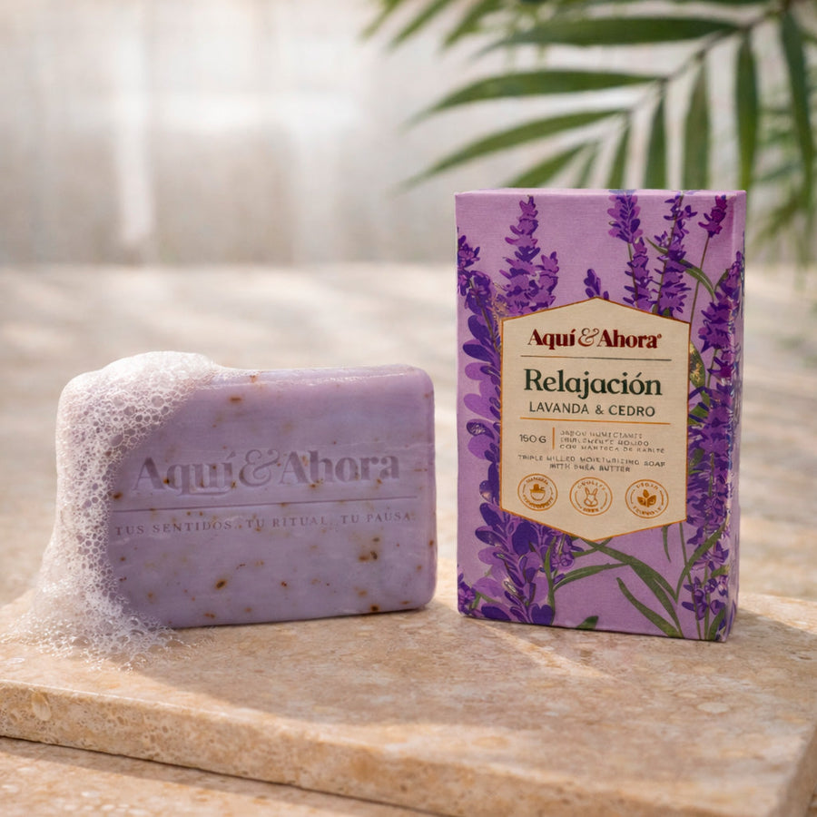 Jabón Aromático Premium 150 g con Manteca de Karité Aquí y Ahora