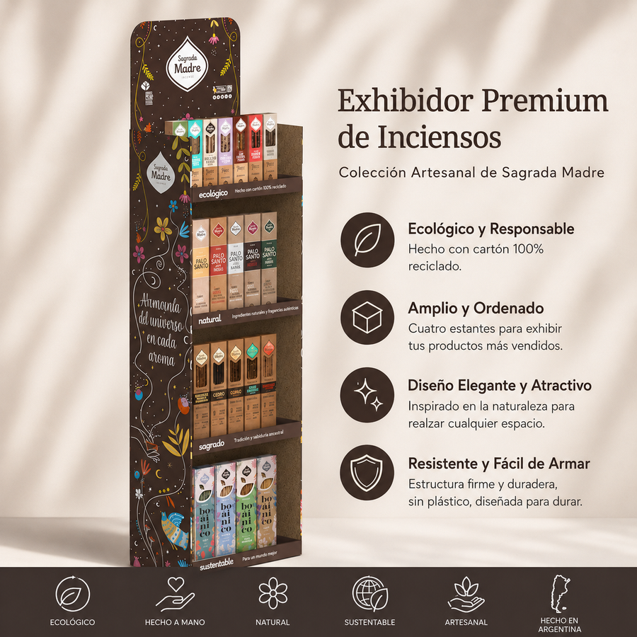 Exhibidor Premium Oficial Sagrada Madre para Sahumerios