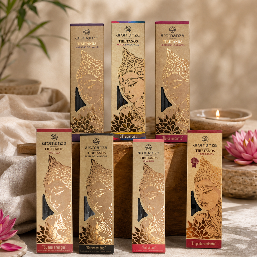 Pack Mayorista Sahumerios Tibetanos Aromanza Surtidos x19
