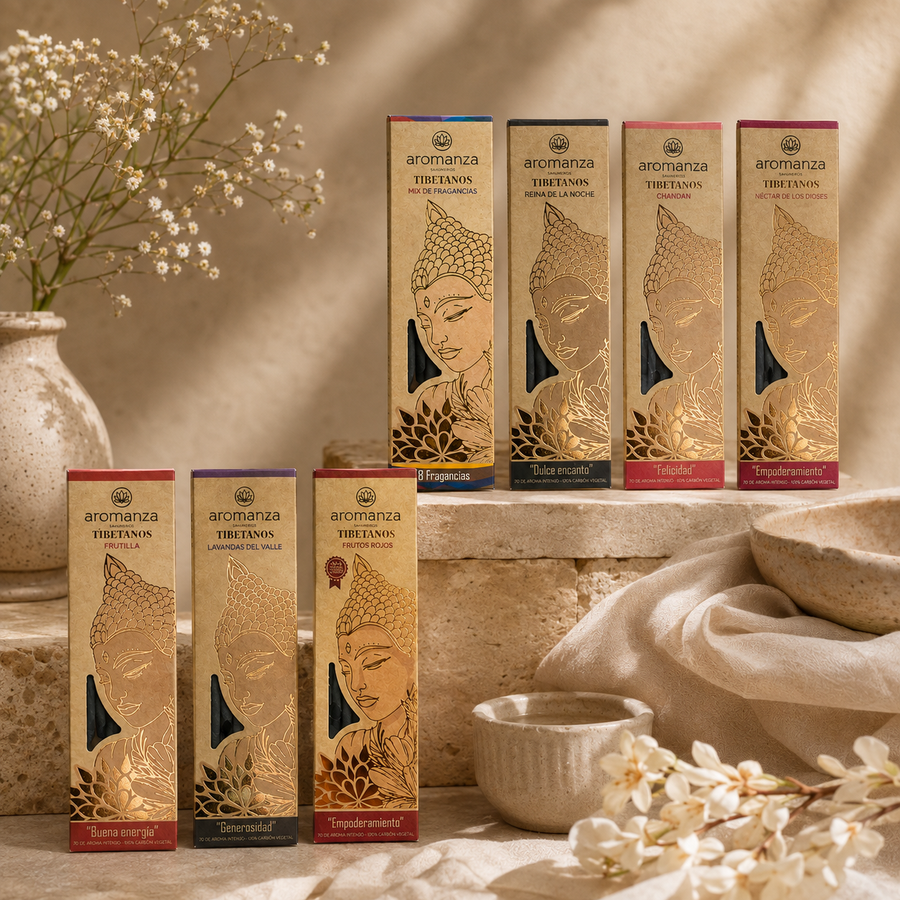 Pack Mayorista Sahumerios Tibetanos Aromanza Surtidos x19