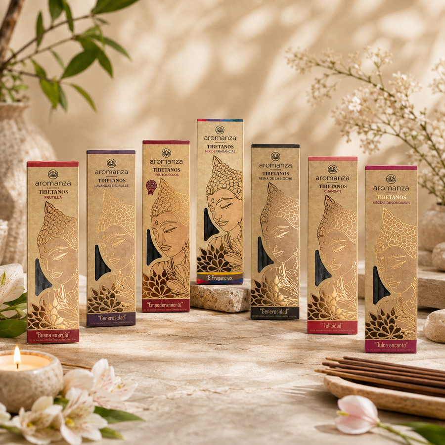 Pack Mayorista Sahumerios Tibetanos Aromanza Surtidos x19