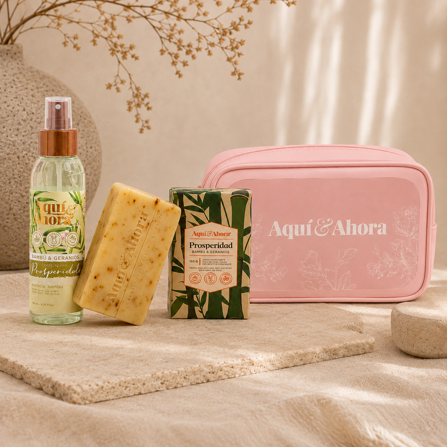 Ritual Prosperidad | Body Splash + Jabón Natural + Neceser | Aquí & Ahora