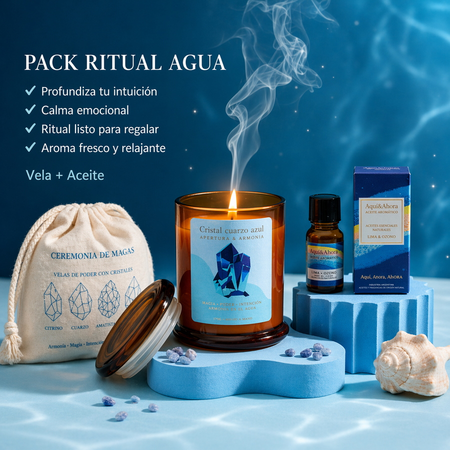 Pack Ritual Agua | Intuición y Calma | Vela + Aceite