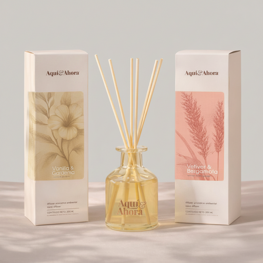 Difusor Aromático Aquí y Ahora 200 ml en Frasco Ámbar