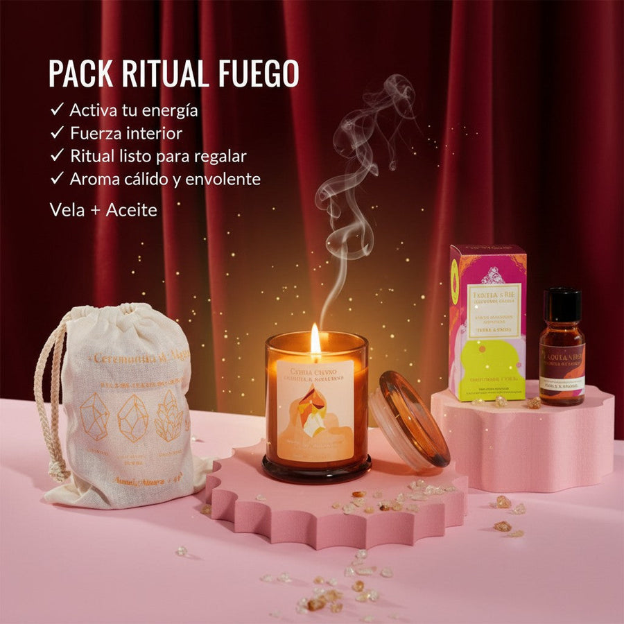 Pack Ritual Fuego | Fuerza y Vitalidad | Vela + Aceite