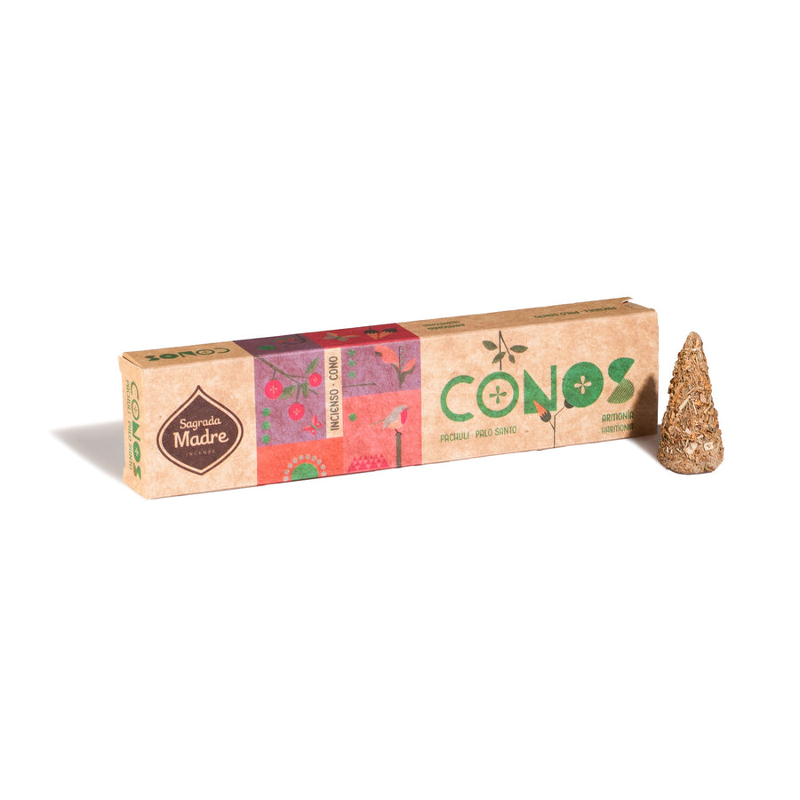 Sahumerio en Conos Patchouli Palo Santo Sagrada Madre